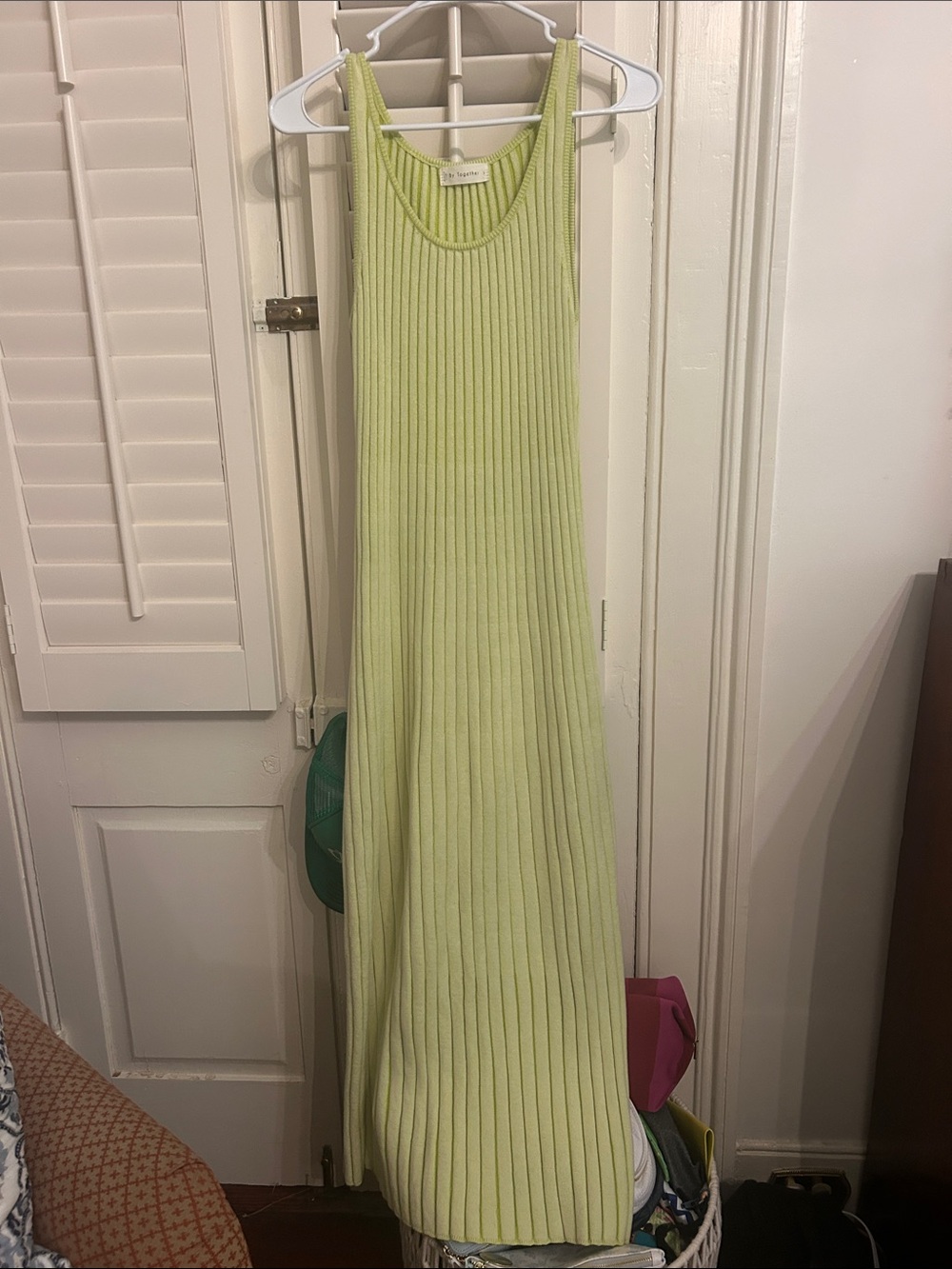 By Together Ribbed Tank Maxi Dress — Light Lime
